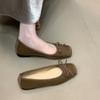 French Bow Flats Single Shoes Shallow Mouth Ballet Grandma Shoes Gentle Beanie Shoes