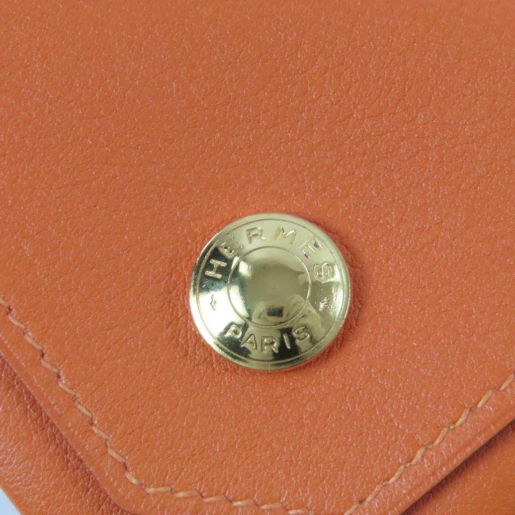 Excellent HERMES Coin case Le van Cator Orange Vogarribar Women Used