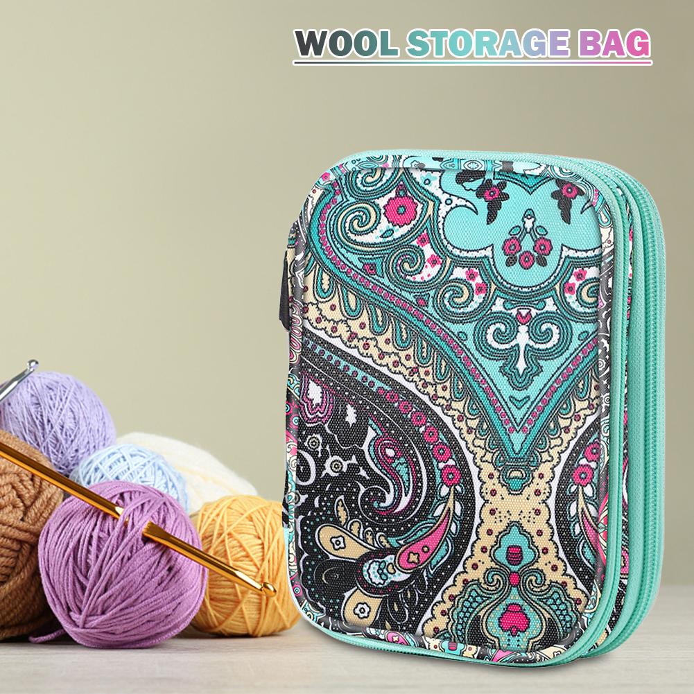 Thread Yarn Storage Pack Large-capacity Crochet Yarn Organizer Bag Waterproof Oxford Cloth Lightweight for Sewing Crochet Hooks