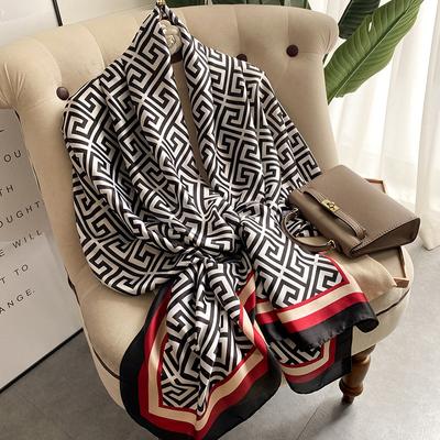 Summer Sunscreen Beach Women's Silk Scarf Print Shawl