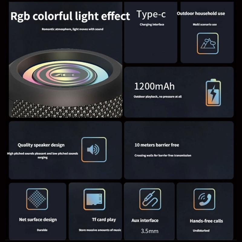Portable Wireless Bluetooth-compatible Speaker with Premium Output IPX5 Waterproof Memory Card Line Input Long Battery Life for Home and Outdoor tasks