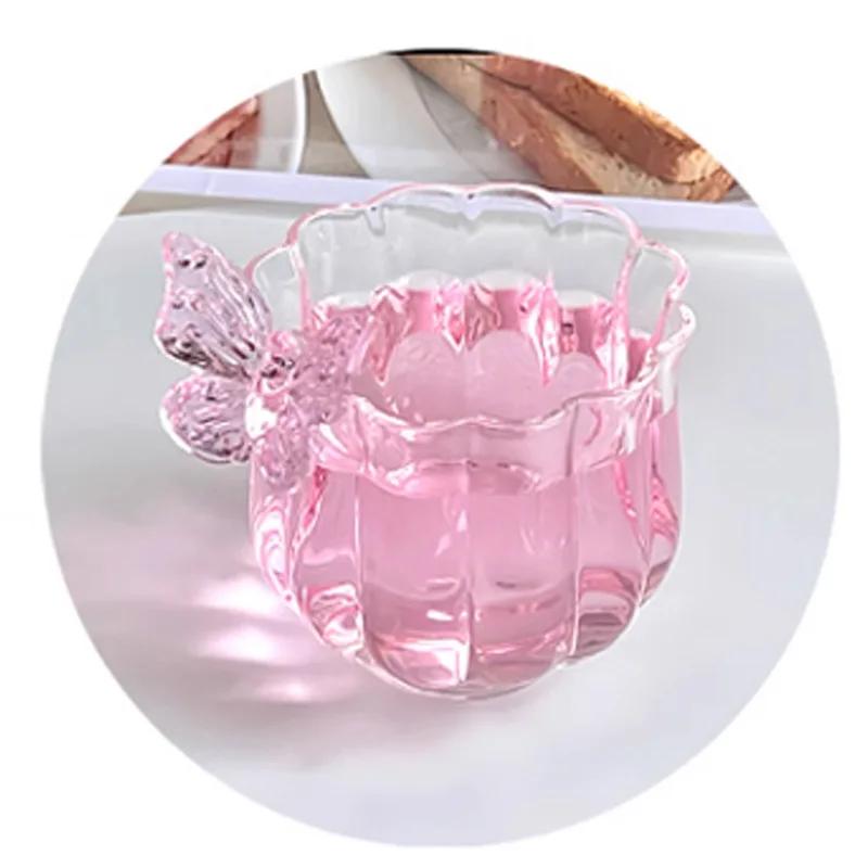 2/1PC Elegant Butterfly Romantic Handmade Flower God Glass Cup Narcissus Butterfly Creative Coffee Tea Cup Home Collection