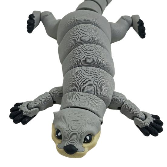 Desktop Decoration 3D Printed Articulated Otter Toy for Kids, Flexible Fidget Figure, Durable Spinner Movable Animal Sensory Stress Relief Office Desk