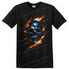Fiery Blue Skull T Shirt Gothic Flame Art Horror Graphic Dark Unisex Tee Gift