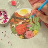 8 Pieces/set of Diamond Painted Cactus Patterned Coasters, DIY Coasters with Holder, Suitable for Beginners and Adults, Art and Craft Supplies Gifts