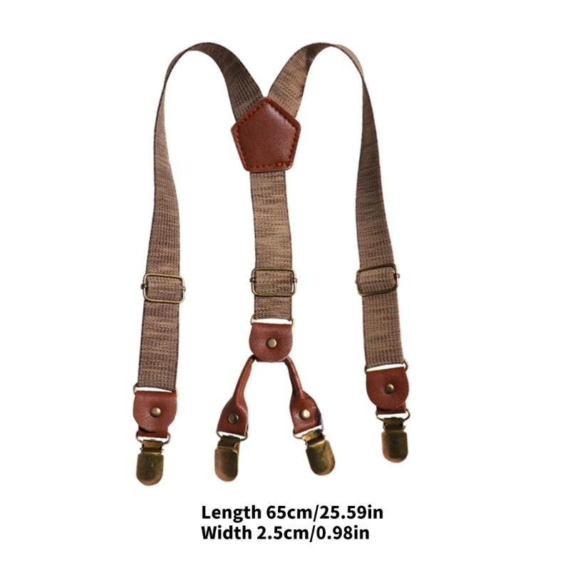 Bretelle Regolabili per Bambini Cinghia Per Pantaloni Antiscivolo Sicure Con Design a 4 Clip Larghezza 2,5 cm per Evento Scolastico