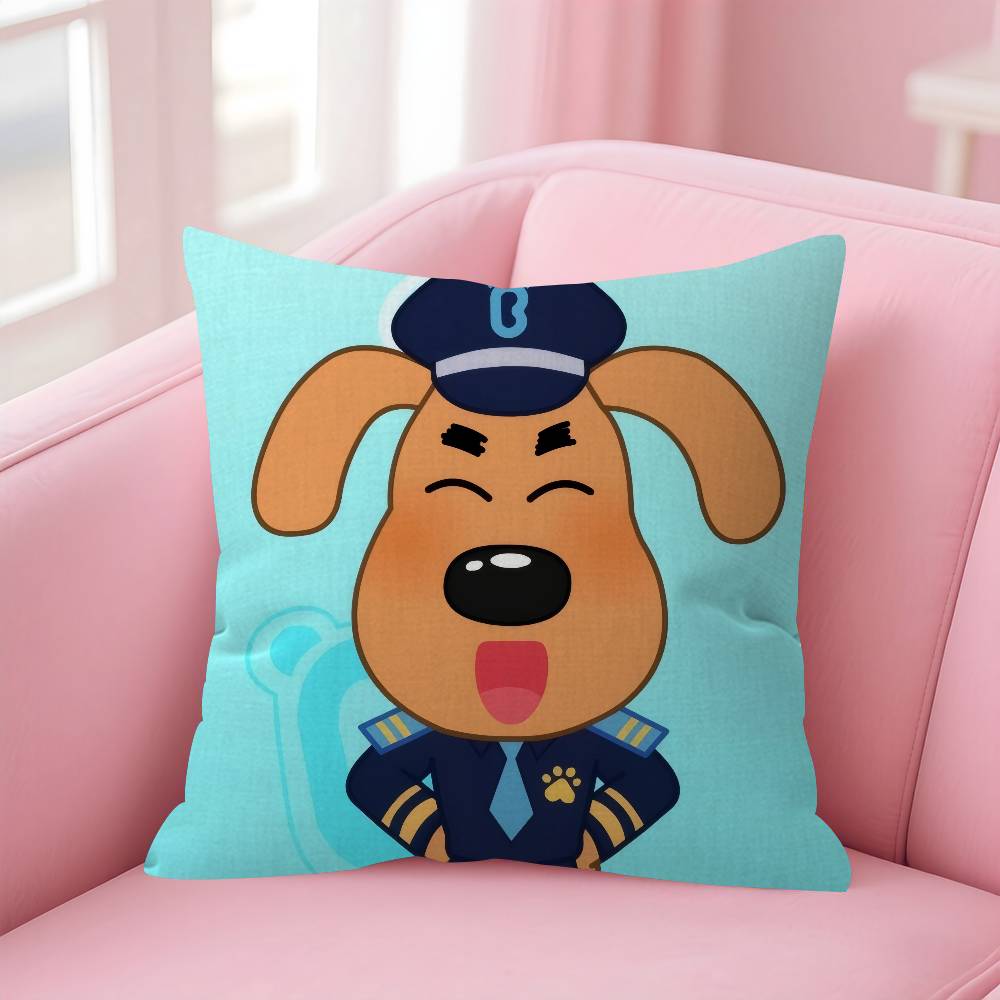 Cartoon S-Veiligheid Sheriff L-Labrador Gepersonaliseerde Kussensloop Kinderkamer Wilde Feest Decor Kussensloop Kinder Verjaardag Douche Cadeau
