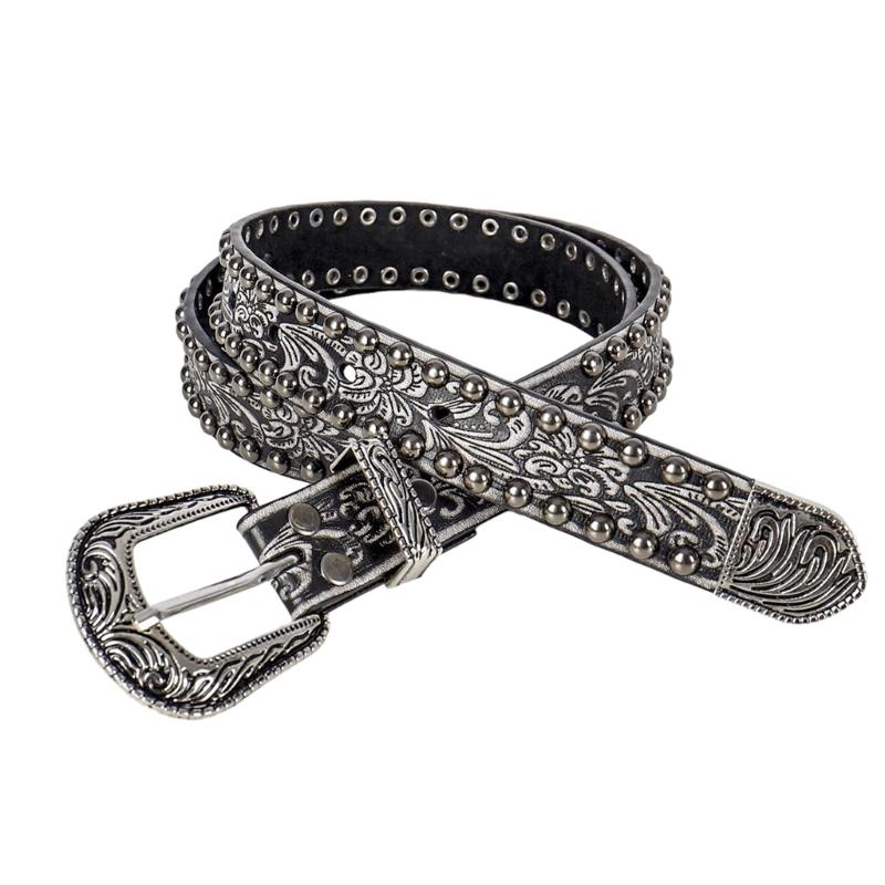 

Girls Punk Waist Belt for Banquet Idol Costume Jewelry Waist Body Jewelry for Party/Club for Jeans Pants Studded Belt 1