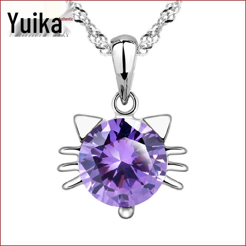 Korean Cute Cat Elf Pendant Necklace - Short Fashion Clavicle Chain for Women