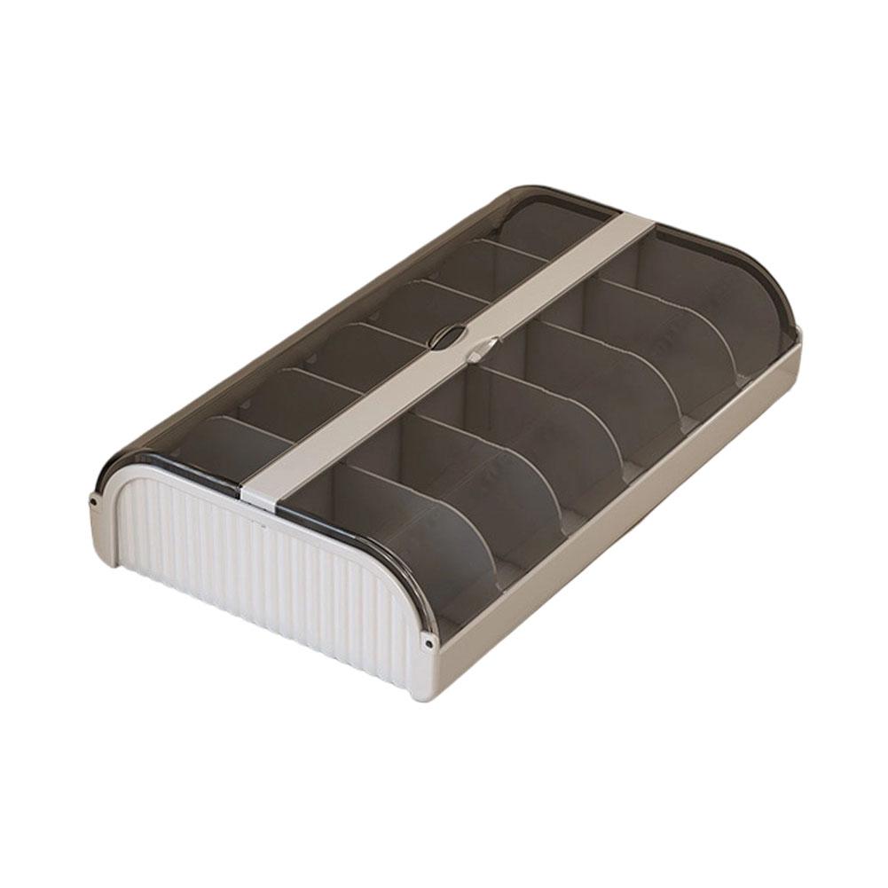 12-Compartment Plastic Organizer Drawer for Underwear Socks Ties and Personal Accessories Featuring Secure Stacking and