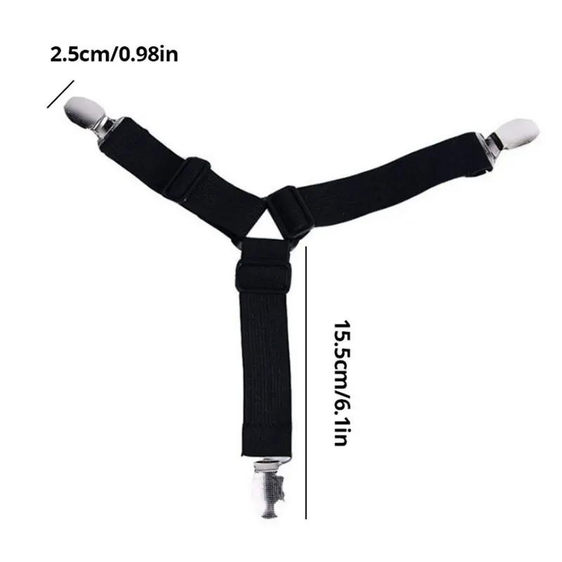 4 pezzi/lotto ganci per lenzuolo, gadget per organizer per lenzuolo, coprimaterasso, clip per cinghie elastiche, clip regolabili per la casa