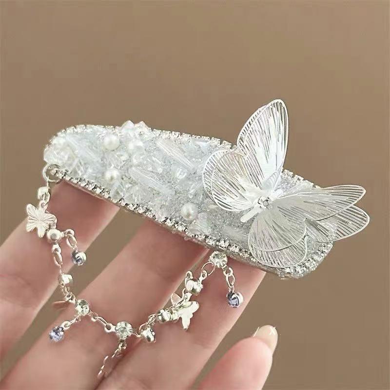 1Pcs Flower Hair Clips For Women   Pearl Tassel Bb Clips Trendy Barrettes Hair Accessories