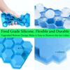 Honeycomb Ice Cube Tray Reusable Silicone Ice Cube Mold BPA Free Ice Maker with Removable Lid for Easy Release