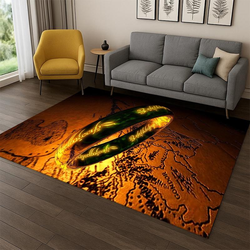 Classic L-Lord of The Rings H-Hobbit Carpet Rug for Bedroom Living Room Sofa Playroom Doormat Home Decor,Kid Area Rug Non-slip