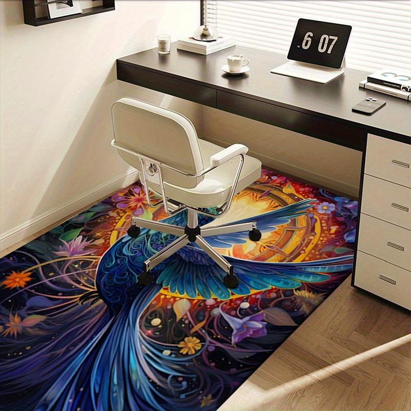 1pc. Colorful Hummingbird Floral Rug for Home Decor, Office Carpet, Chair Cover, Outdoor Mat Gift
