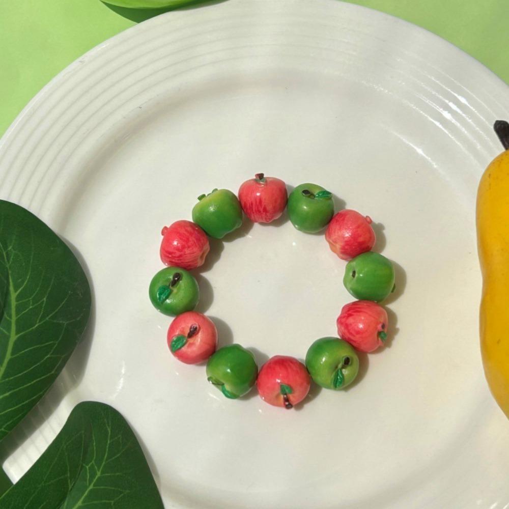 3D Fruit Dopamine Wrist Jewelry Multi-color Fruit Beaded Bracelet Y2K Resin Fruit Bracelet  Summer