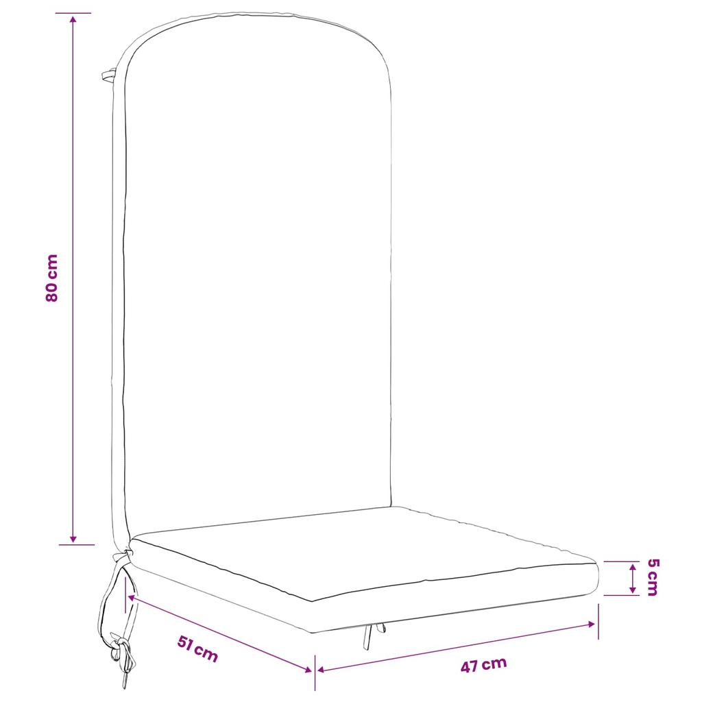 Sun Lounger Cushion GEMERT 100percent Polyester Black
