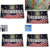 Fireworks Letter Pattern Polyester Holiday Flag Outdoor Banner For Festival Celebrations