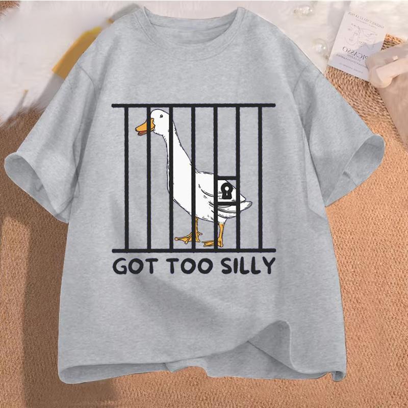 Silly Goose On The Loose T Shirts for Men Women Funny Cowgirl Western Tee Shirt 90s Fashion Graphic T-shirt Short Sleeve Clothes