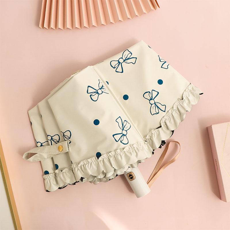 Portable  Fre Sle Five Umbrella Lace   Sunscreen Umbrella for Sunny And Rainy Days UV Protection Sunade