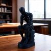 1pc Exquisite Black Hollowed Thinker Figurine, Suitable for Desktop, Desk & Office Embellishment. Great for New Year's Day.