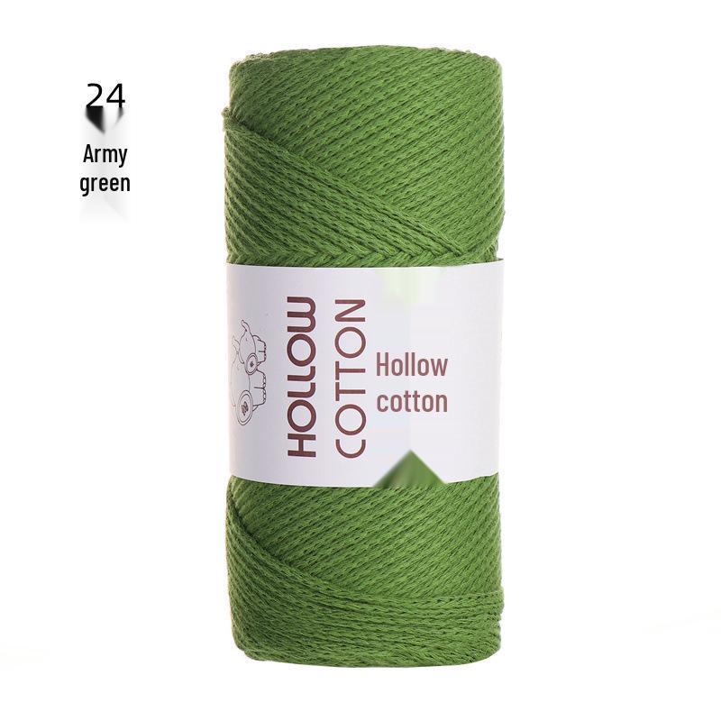 2mm Hollow Pure Cotton Scarf & Bag Yarn for DIY Crochet and Handwoven Projects