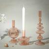 Creative Minimalist Glass Candle Holder Colorful Taper Candle Stand Dining Table Party  Wedding Birthday Home Decoration