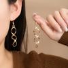 Metal Wind Wave Earrings, High-End Minimalist Geometric Spiral Ear Hook Personalized Curve Ear Buckle Female