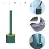 TPR Brosses de toilette Brosse WC en silicone flexible avec support pour WC poignée antidérapante, fixation murale, sans perforation