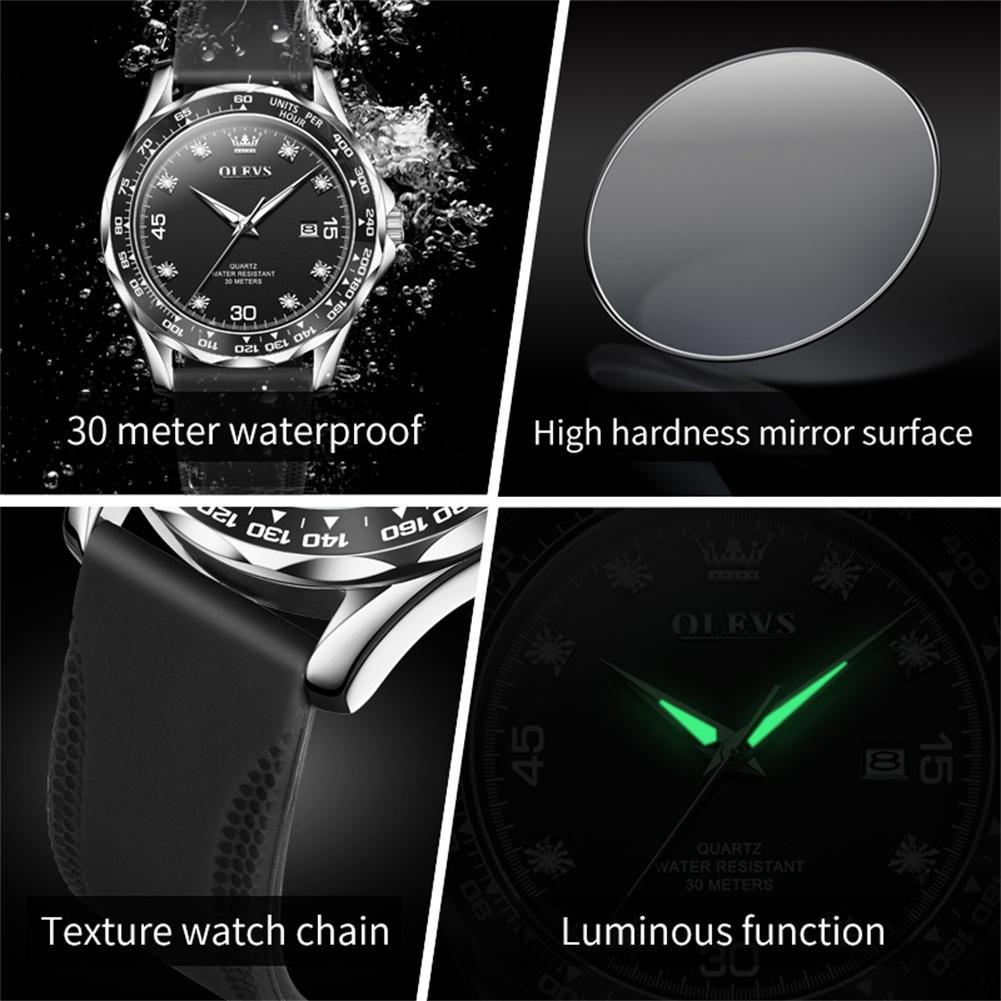 OLEVS brand watch Lishi green water ghost quartz watch waterproof men's watch men's watch 9988
