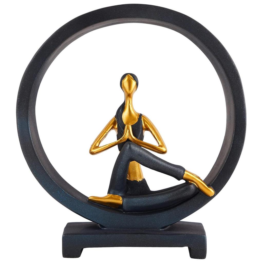Resin Yoga Lady Home & Office Decor Showpiece (Fantasy,), Multicolour