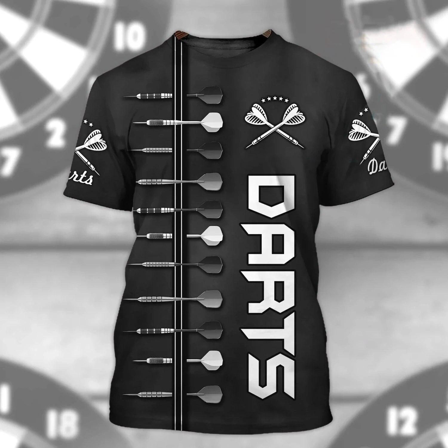 

Мужские футболки с принтом «дартс», новые повседневные винтажные крутые забавные топы с короткими рукавами, уличные футболки XL