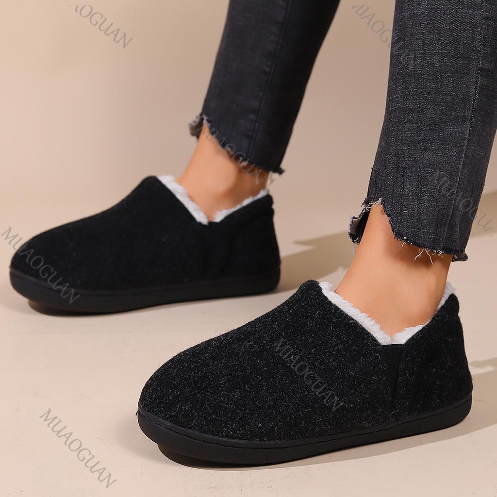 Fashion Winter Slippers for Women Outdoor Fashion Casual Warm Fluffy Slippers Indoor Plush Flat Bottom Women's Shoes Slip On Warm Slides