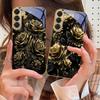 Jewel Like Brilliance For Samsung Galaxy S20 FE S21 S22 S23 Plus S24 Ultra 25Ultra S21+ S9+ S22Plus Golden Glass Phone Case
