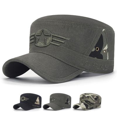 Hat Cotton Military Caps for Men Outdoor Cap Spring Autumn Army Flat Cap Captain Cap Trucker Snapback Baseball Cap Visors Hat