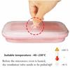 Silicone Folding Bento Box 4Pc Collapsible Portable Lunch Box for Food Dinnerware Food Container Bowl Lunchbox Tableware