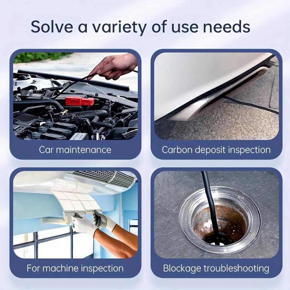 Endoscope Camera With Light 4.3" IPS HD 1080P 8mm IP67 Waterproof Borescope Camera with 6 Adjustable LED Lights for Sewer Car