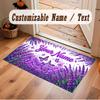 Butterfly Theme Crystal Velvet Floor Rug Personalized Custom Name Text Warm Carpet Home Decoration