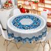 Independence Day Flower Wreath Waterproof Rectangular Tablecloth Red Blue Flower Star USA Flag Tables Cover for Dinner Kitchen