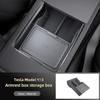 Custom Central Armrest Storage Box For TESLA Model Y 2025 Juniper Center Console Organizer Containers Tray Interior Accessories