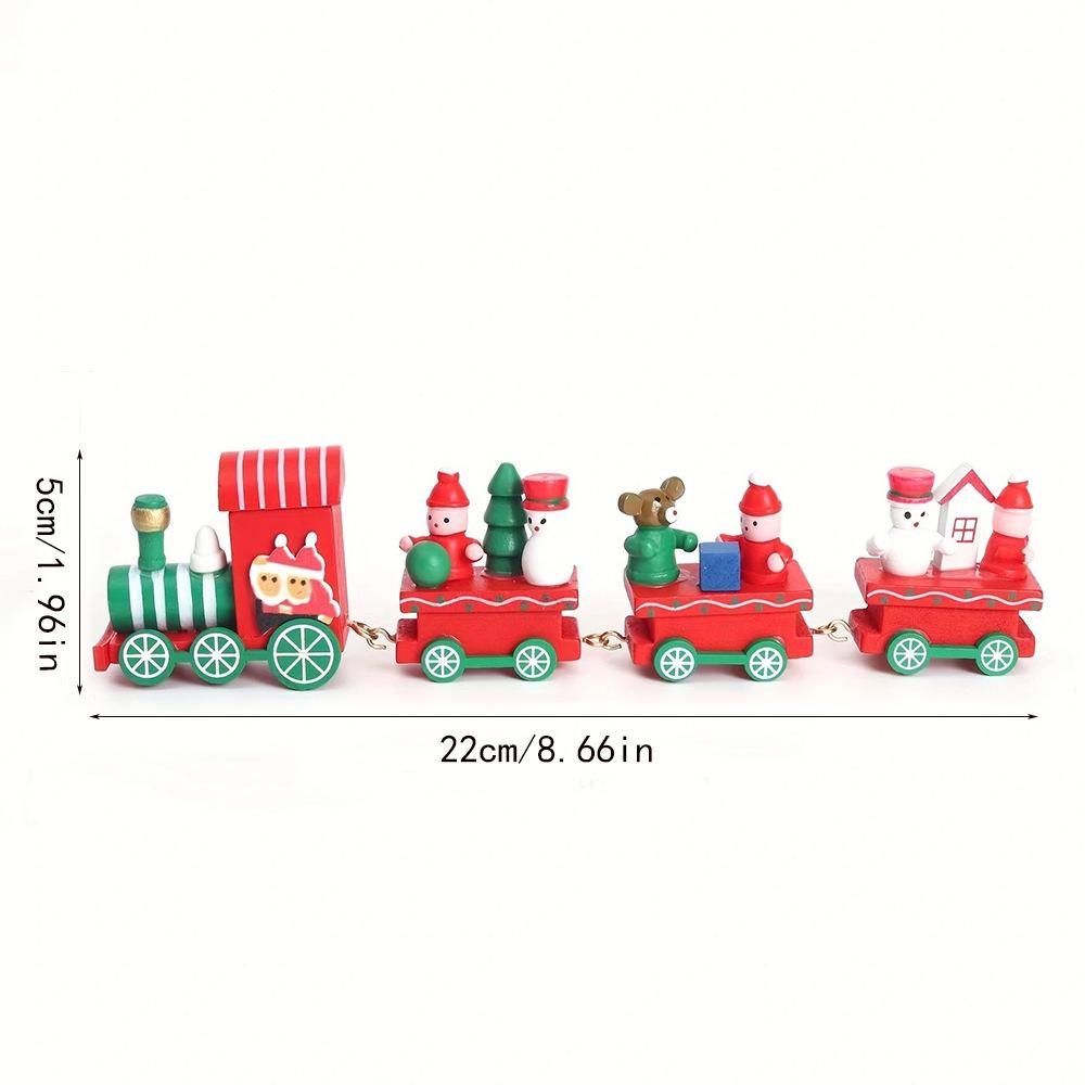 Wooden Christmas Train Decor: Festive Home & Window Display Gift