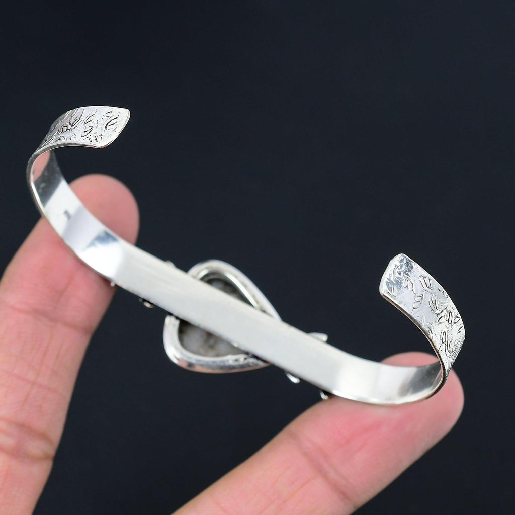 Chakra Raiz Fóssil Coral Gema Prata Esterlina 925 Flor Filha Nova Pulseira