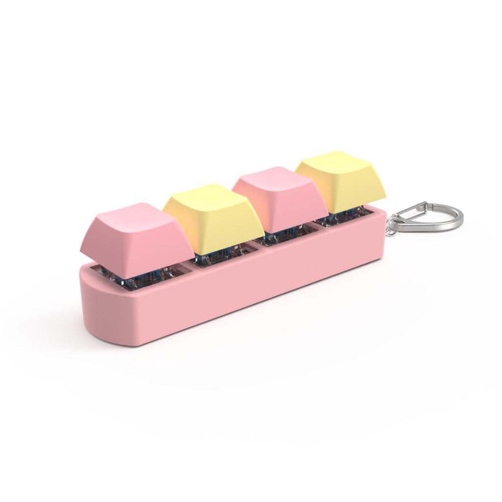 4Keys Finger Button Anti-stress Toys Mechanical Keyboard Keycaps Office Decompression Calming Keychain Gifts for Children Adults