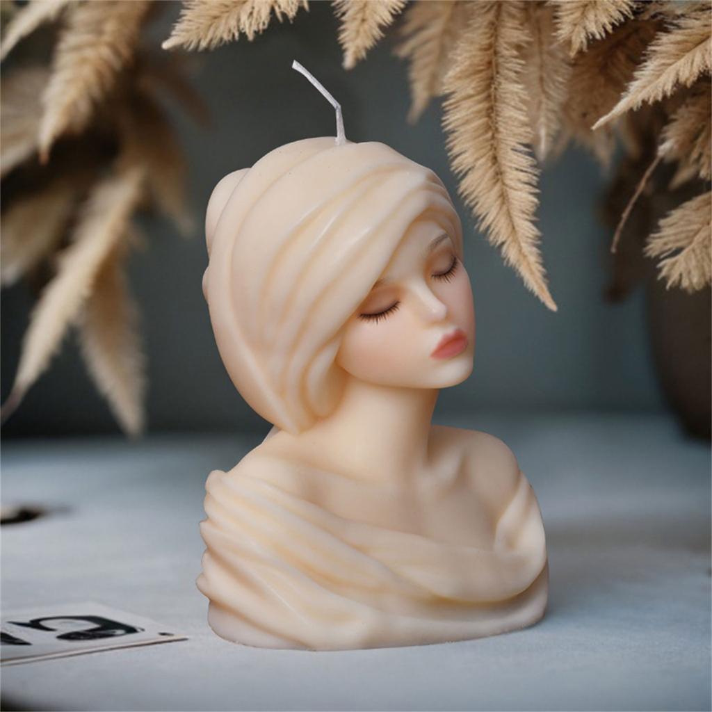 Silicone Moulds Girl Portrait Candle Molds Handmade Ornament Molds Epoxy Resin Molds Plasters Molds for Candle Making