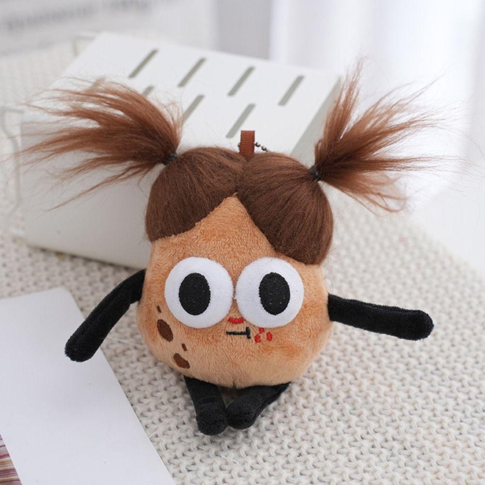 2025 New Funny Fried Hair Potato King Plush Toy Pendant Sausage Mouth Fabric Cotton Doll Cartoon Key Doll Female Bag Pendant