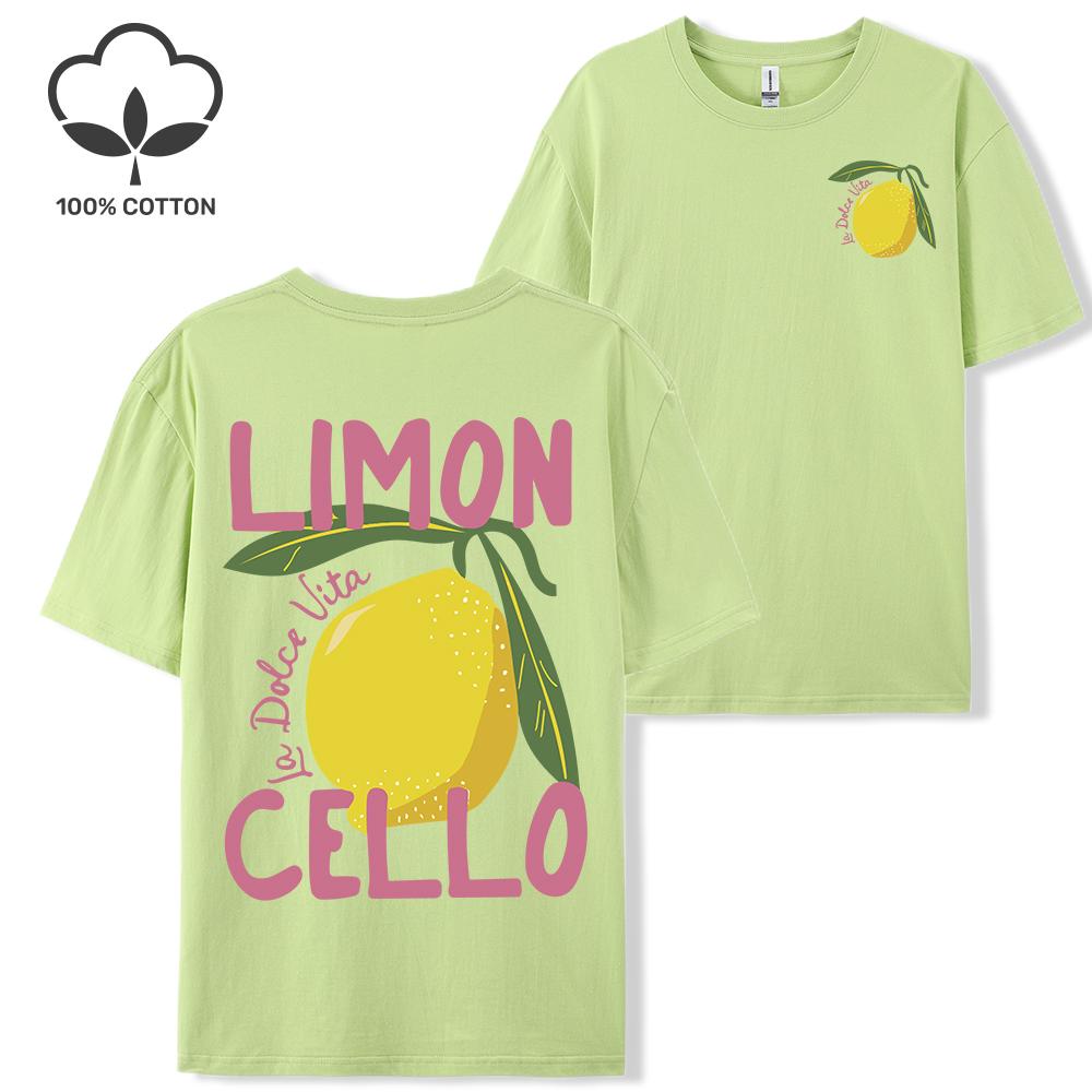 Creative Lemon Fruit Cello Pattern T Shirt Women Summer Comfortable Tops Soft T-Shirts Cotton All-Match Female Short Sleeve