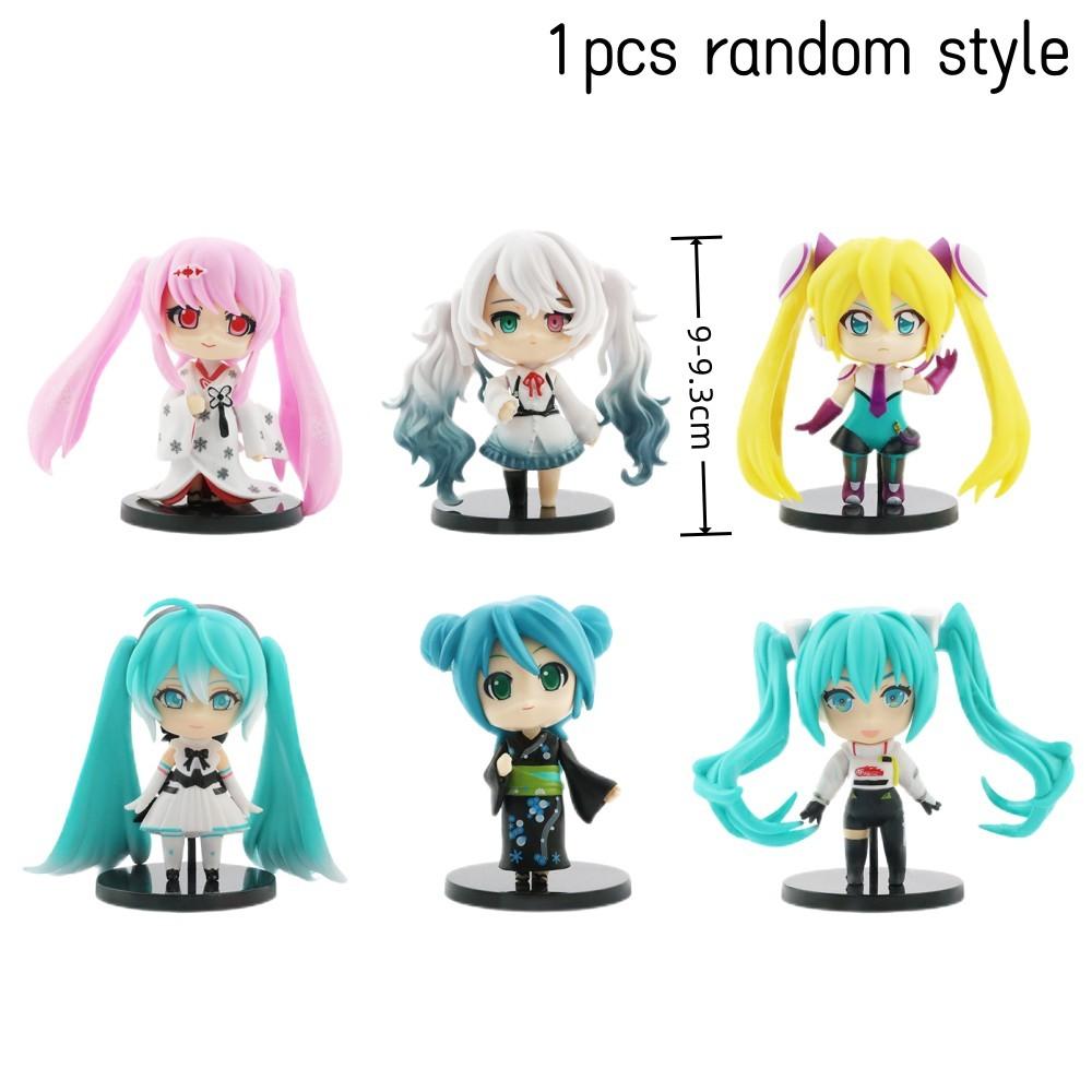 9-10cm 20style Q-version Hatsune Miku Rin Ren Kaito Anime Action Figure 3D PVC Model Cosplay Accessories Cute Lovely Gift