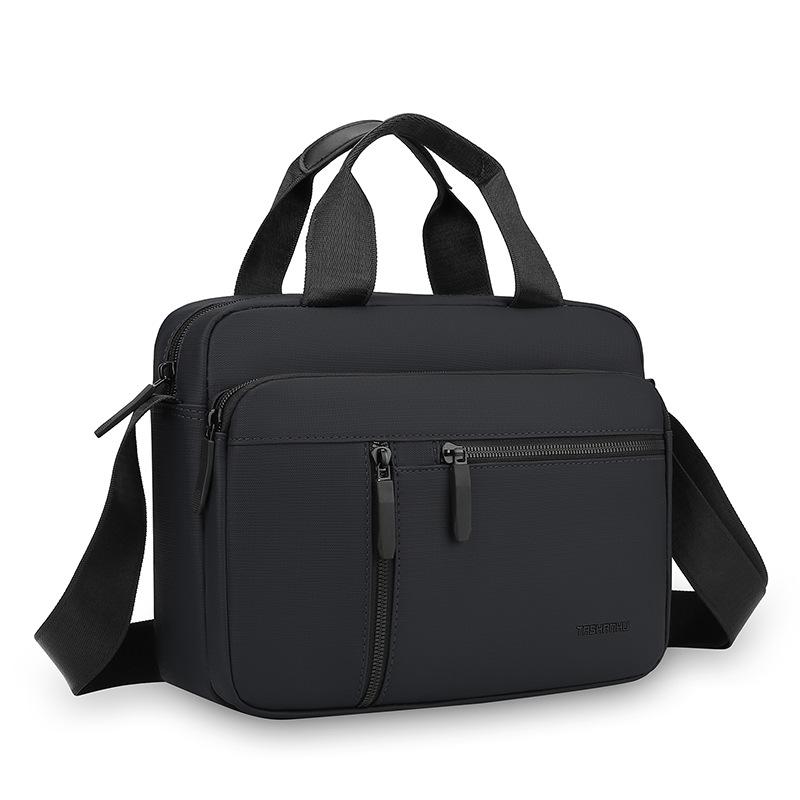 

Мужская горизонтальная сумка большой вместимости, деловой портфель, наплечная сумка кроссбоди, сумка для ноутбука чёрный