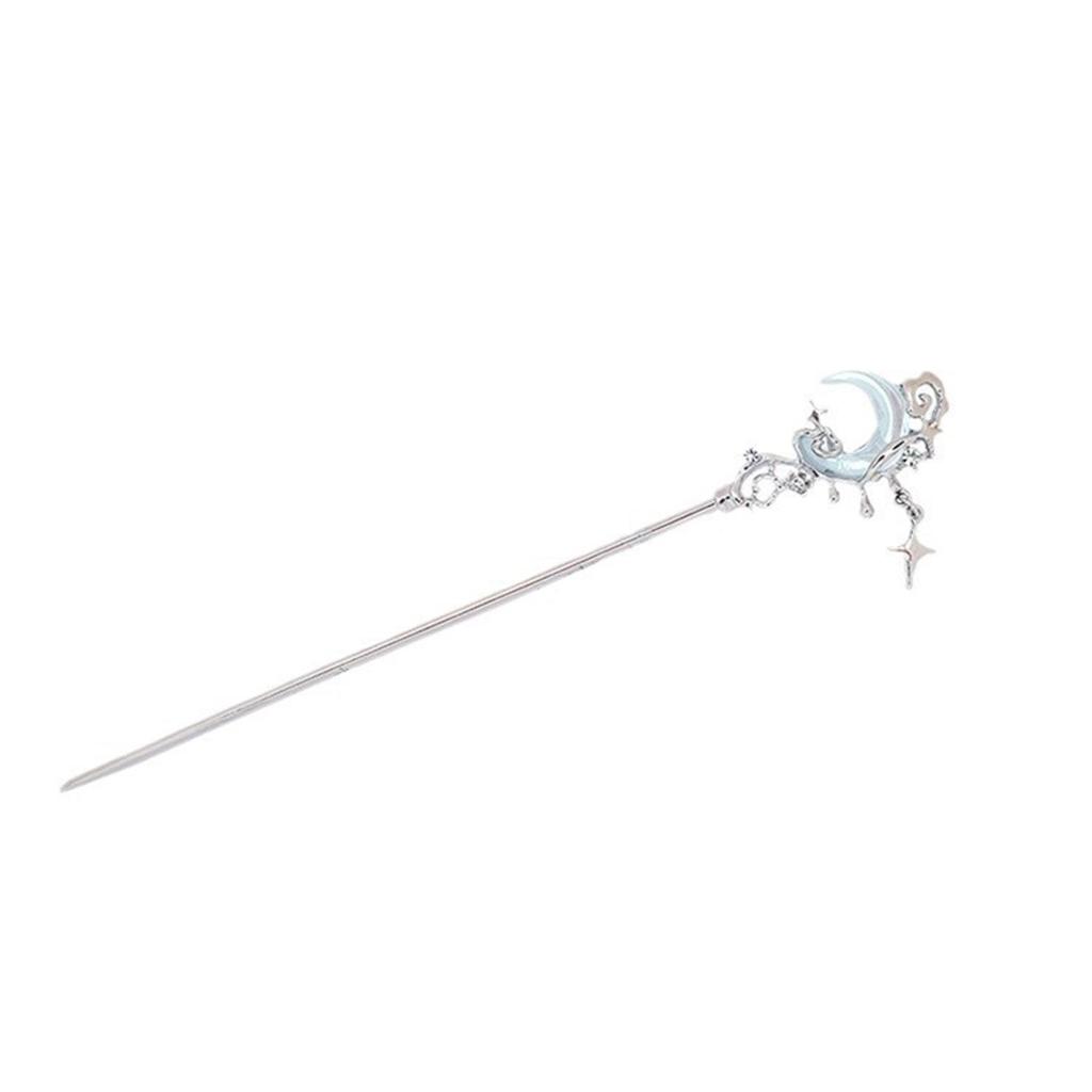 Elegant Star Hair Stick with Moonstone Filigree Buyao for Women Girl Buyao for Traditional Headpieces Hair Jewelry