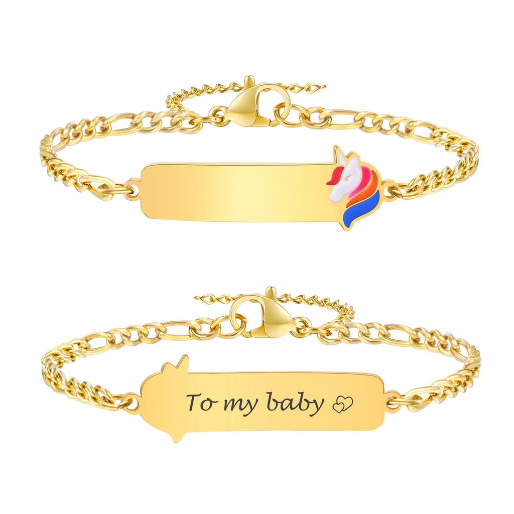 Stainless Steel Jewelry Free Custom Little Friend Bracelets Anti Allergy Engrave Name Bracelets,New Boys Grils Jewelry Gift